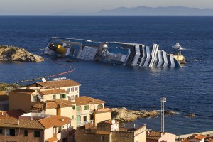 Costa Concordia accident  on the rock of Giglio Island